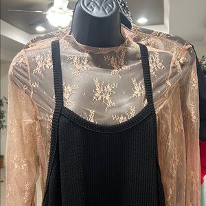 Chic Black lightweight Knit halter strap Midi Dress with pockets.